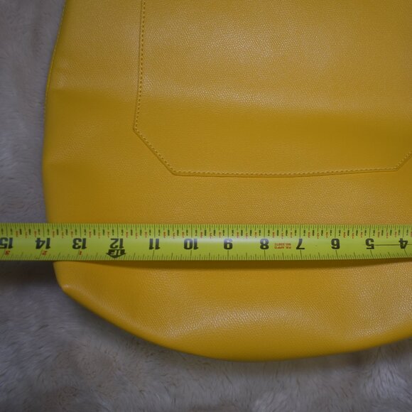 Saks Yellow Faux Leather Tote Shoulder Bag Large Purse Handbag - Picture 8 of 14